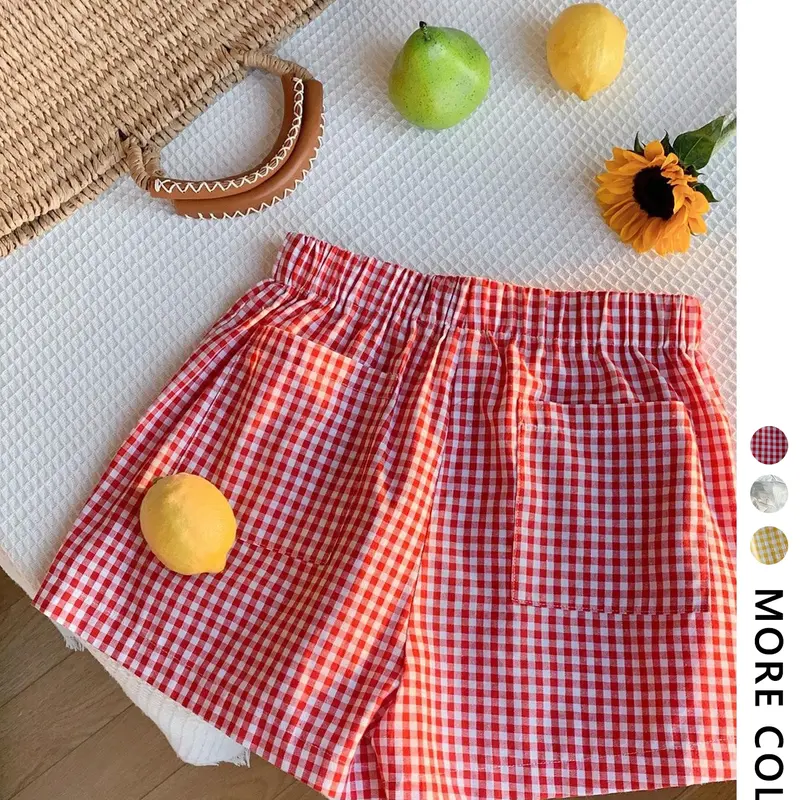 Women's Plaid Print Gingham Shorts, Checkered Shorts, Casual Comfy Drawstring Waistband Shorts for Daily Wear, Ladies Bottoms for All Seasons