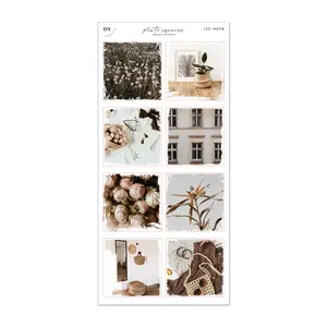 Photo Squares • Florista | Sticker Sheet for Journals, Bullet Journal, Planner, or Scrapbook in Washi or White Paper