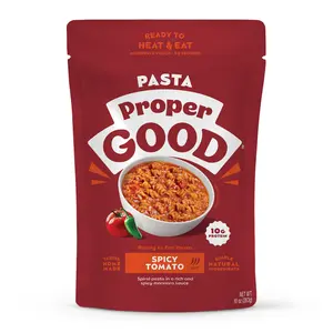Proper Good Spicy Tomato Pasta with Spiral Pasta & Spicy Marinara, 10g protein - Ready in 90 Seconds, Made with Clean Ingredients Flavor Carb