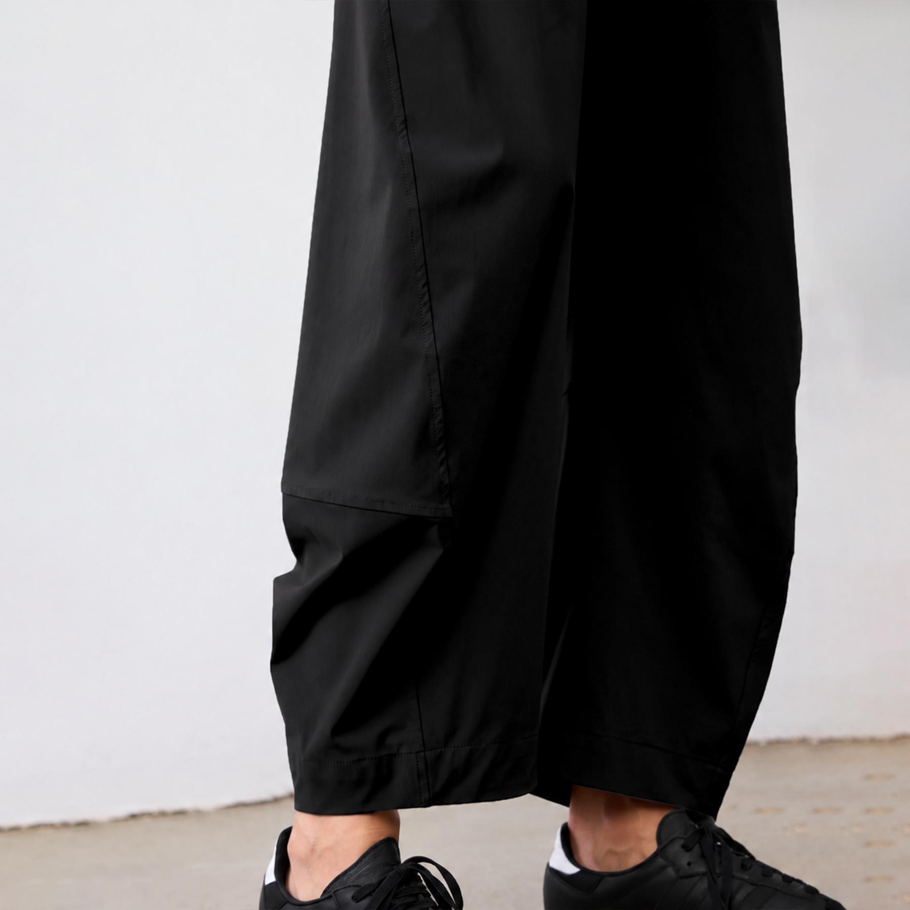 JGS1996 Women's Mid Rise Barrel Pants Elastic Back Waist Tapered Trousers with Side Pockets Baggy Lounge Bottoms True to Size for Daily Travel & Back to School Breathable Fabric