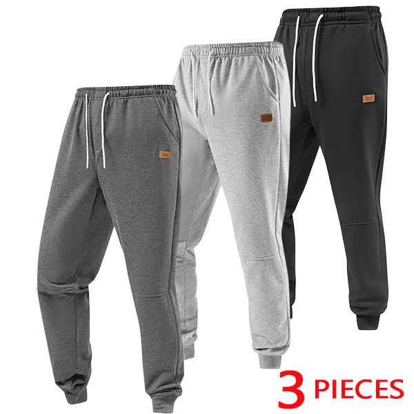 Men’s casual jogger sweatpants, available in multiple colors, tapered long pants with a gathered waistband, suitable for everyday wear.