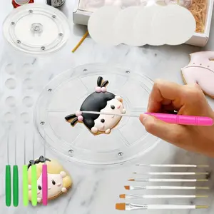 26PCS Cookie Decorating Kit Cookie Turntable Decorating Supplies Including Acrylic Cookie Turntable Cookie Fondant Brushes Cookie Scribe Needle DIY Cookie Turntable Supplies Royal Icing Tools Bakeware Silicone kitchen gadgets