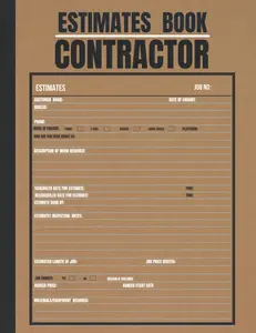 Estimate Book Contractor: Log book to record client details/ job quotes / estimates|Contractor notebook Organizer| Record Book