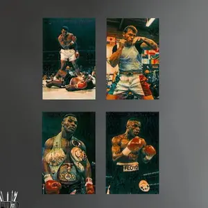 Set 4 Boxing Fighter Series One Complete Set Poster Unframed,  Boxer Poster, Boxing Fan Room Decor Gift,  Gym Decor, Fitness Poster, Man Cave Art, Gift for him