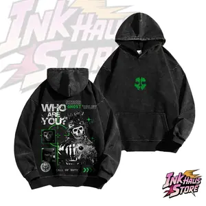 Call of Duty-themed hooded sweatshirt, featuring the character Simon "Ghost" Riley-Long Sleeve Cotton Unisex Vintage Hoodie