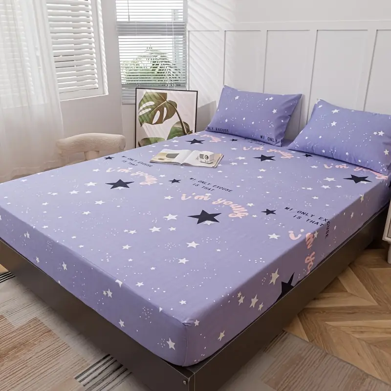 100% Polyester Bedding Essentials Set - Printed Bed Sheets, All-Seasons Duvet Covers, Mattress Protectors