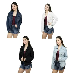 OOTD Stretch Denim Jacket | Ladies Fashion Button Down Jean Top | Versatile Outerwear