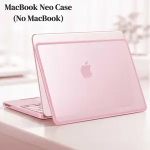 Fintie Clear Matte Case for MacBook Neo 13 Inch (A18 Pro Chip, A3404), Slim Hard Shell with Soft Bumper Protection