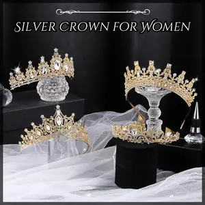 4Pcs Queen Crowns for Women Pageant Crown with Combs Princess Rhinestones Tiara Headband Prom Tiara for Quinceanera Birthday Cosplay Wedding(Gold) - Home Improvement.