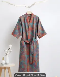 100% Cotton Double-layer Yarn Long Bathrobe Womenswear Loungewear Nightwear Comfort