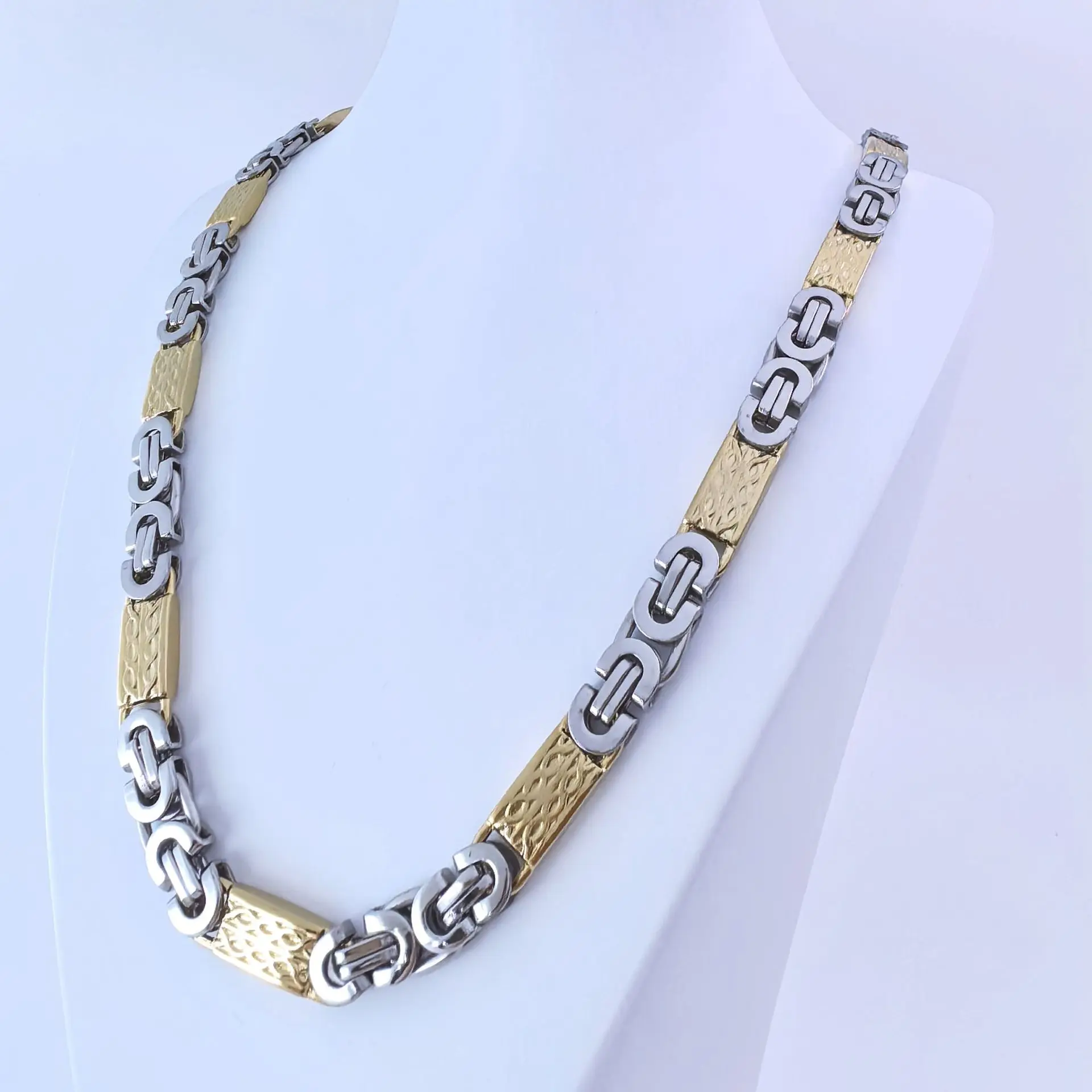 Steel gold necklace 6mm * 60cm