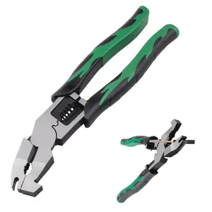 Upgraded 10-in-1 Multi-Function Wire Stripper Pliers CR-V Steel Diagonal Cutters for Nails Electrical Cables Special Tools with Adjustable Cutting Depth and Sharp Blades - Hardware