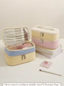 2026 New Macaron Color Handheld Makeup Bag, Travel Cosmetic Storage Bag, Stylish & Functional Beauty Organizer, Cosmetics Bag