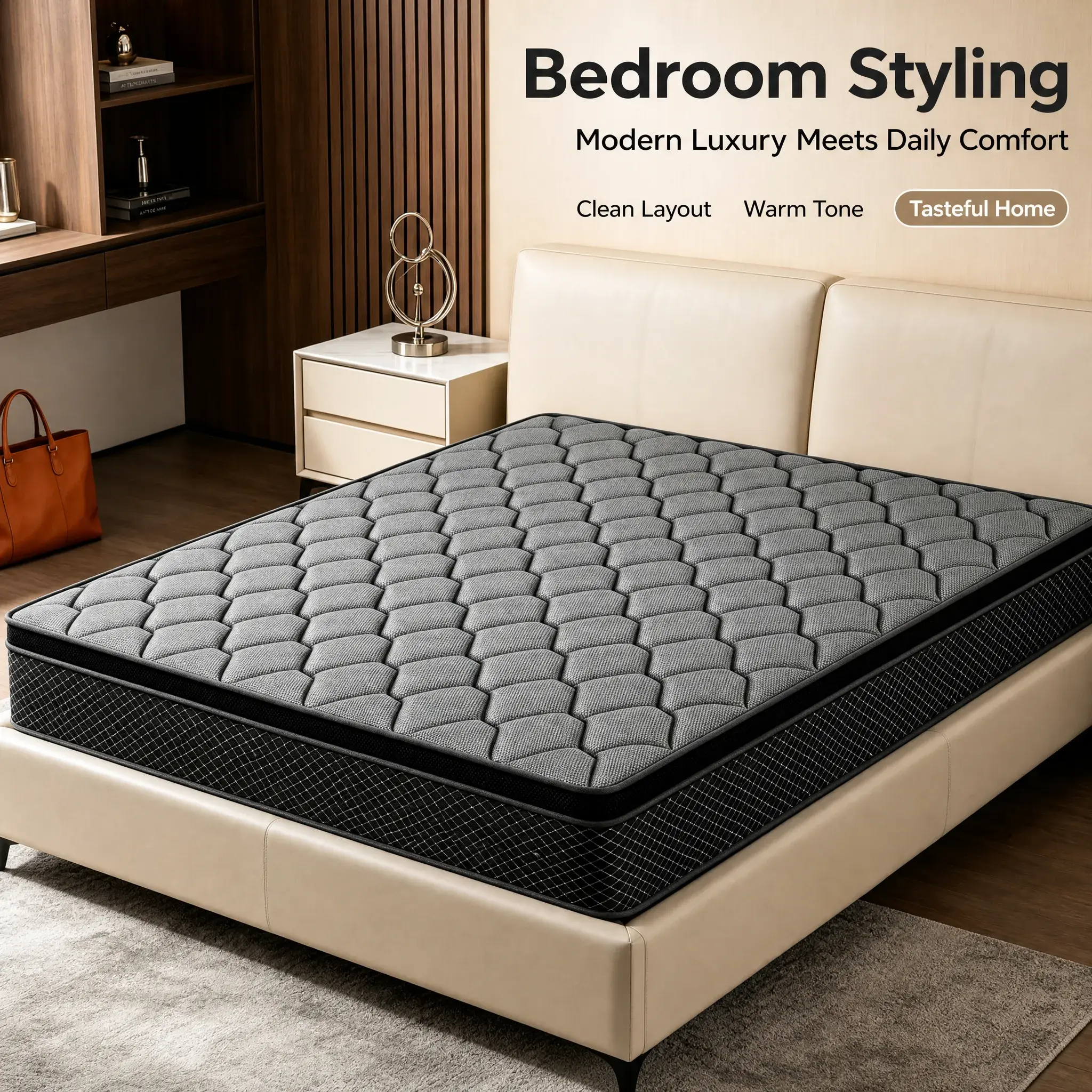 SEEUO 10/12/14 Inch Hybrid Mattress, Twin Full Queen King Size, Medium Plush Comfort with Cooling Gel Memory Foam & Pocket Springs, Pressure Relief & Lumbar Support, Mattress in a Box,dorm essentials,home decor