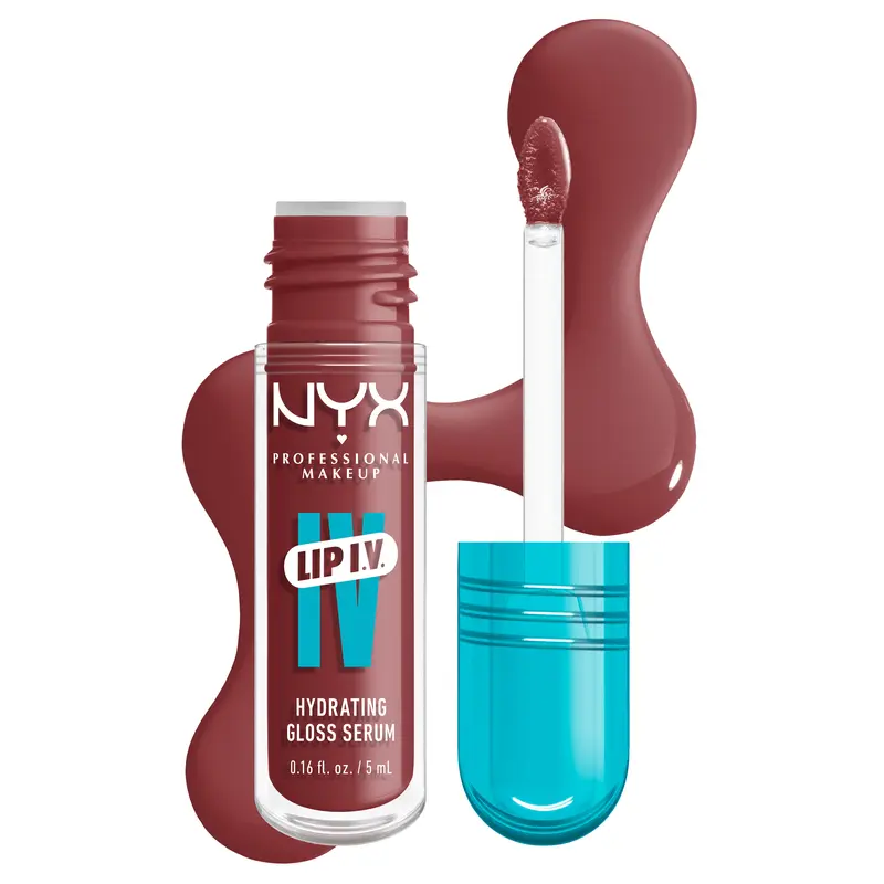 Lip I.V. Hydrating Lip Gloss Serum + Stain, 12HR Lightweight Hydration with Magnesium, Vitamin B12 & Coconut Water, NYX Professional Makeup
