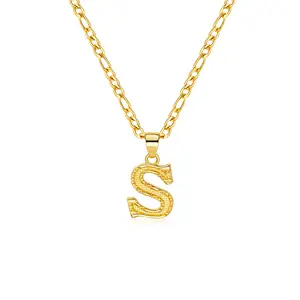 Exquisite 18K Gold Plated Vintage Elegance Initial Pendant Necklace | A-Z Capital Monogram Necklace Retro Design Jewelry| Timeless Gift for Her On Birthay/Anniversary/Valentain's Day