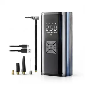 Portable Tire Inflator Air Compressor, 150 PSI Cordless Air Pump with Digital Pressure Gauge, Auto Shut-Off, LED Light, USB Rechargeable for Car, Bike, Motorcycle & Ball