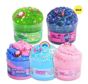 Peachybbies Axolotl Slime Bundle - 7oz Slimes : Baby Axolotl, Alien Axolotl, Axolotl in Space, Emo Axolotl, Rainbow Axolotl