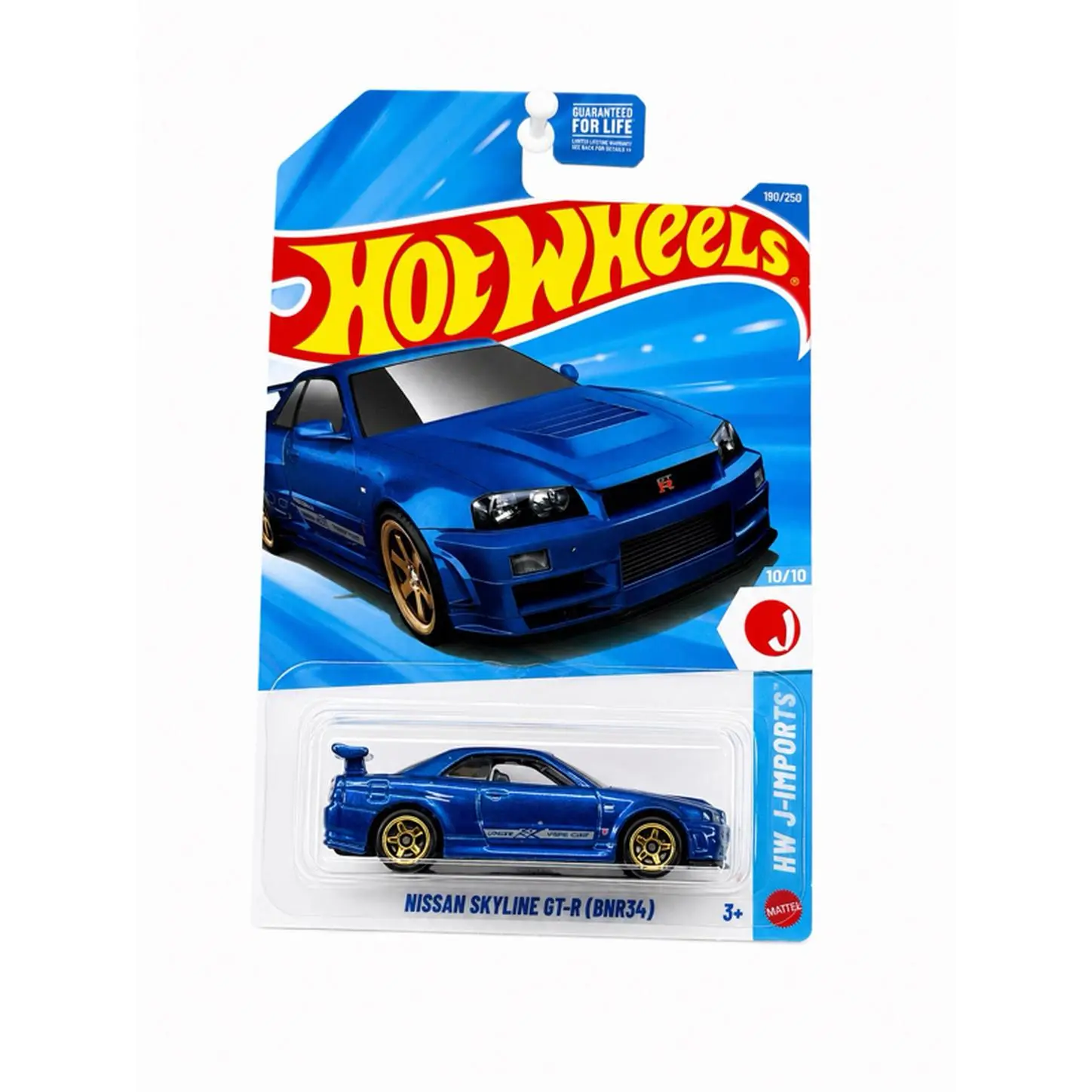 Hot Wheels Nissan Skyline GT-R BNR34 Die-Cast Car Model 190/250 HW J-Imports Blue Edition