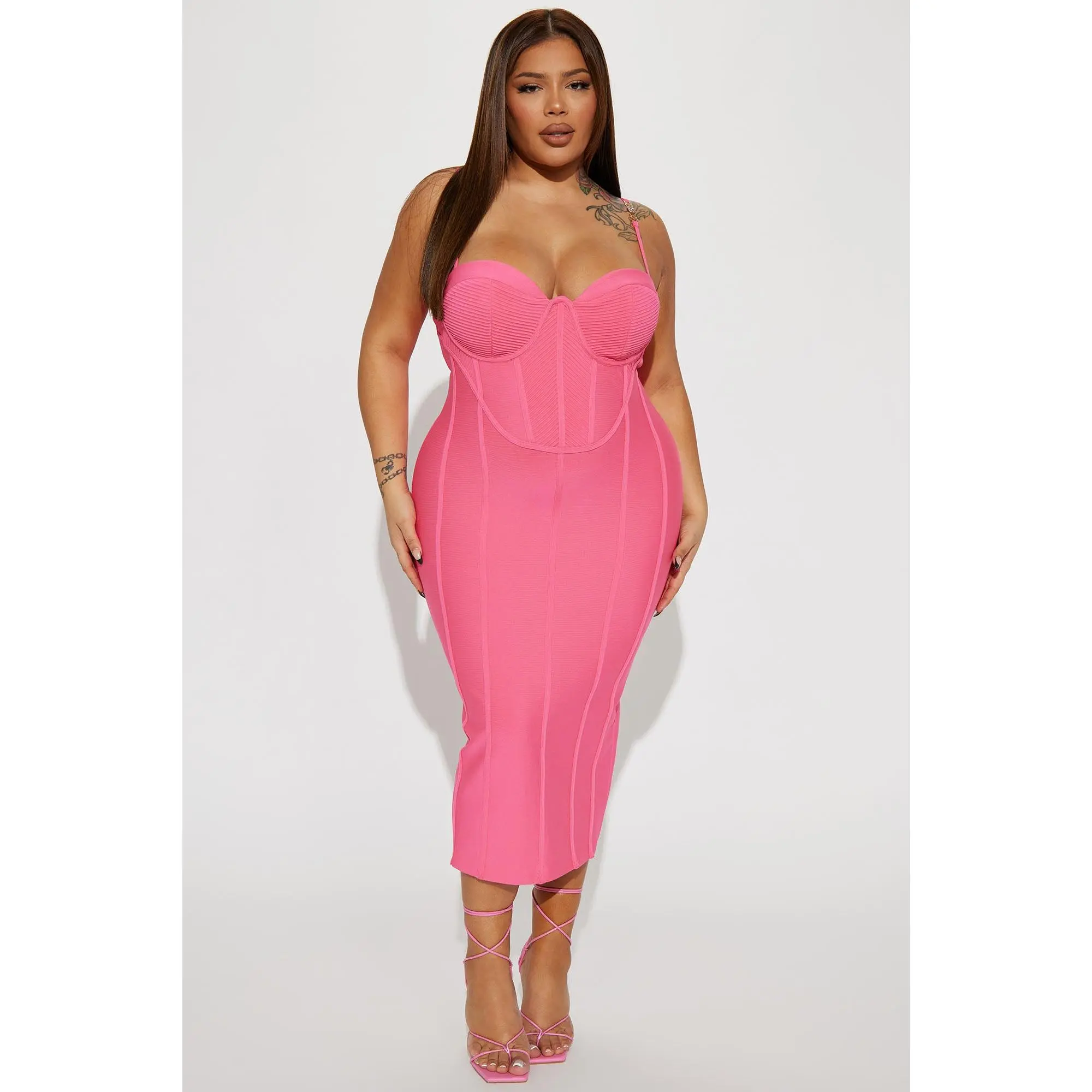 pink midi dress satin CAMI NYC Women's Isabeau Midi Slip Dress - Pink