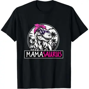 100%cotton Mamasaurus T rex Dinosaur Funny Mama Saurus Mother's Family T-Shirt