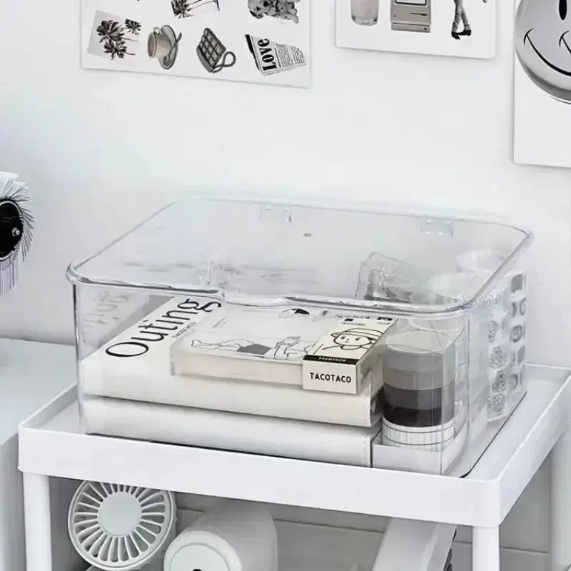 Acrylic Clear Clams Storage Organizer Box Multi-Purpose Stationery Essentials for Home Office