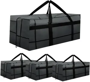4Pack Large Duty Moving Bags with Zippers & Reinforced Handles – Moving Boxes for Clothes, College Supplies, and Moving – Waterproof & Foldable (Large)