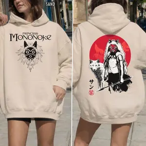 Retro Princess Mononoke Hoodie, Studio Ghibli Character Shirt, Mononoke Hime, Gift for Anime Lovers, Japanese Tee
