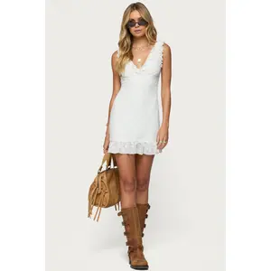 Shayla Ruffle Textured Mini Dress