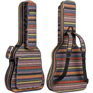 Acoustic Guitar Bag with  Cradle Bohemian  Guitar Case 0.65in Thick Sponge Padded Guitar Case for 40 41 42 In Acoustic Classical Guitars CY0186