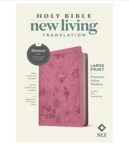 NLT Large Print Premium Value Thinline Bible, Filament-Enabled Edition (LeatherLike, Garden Pink) - Imitation Leather