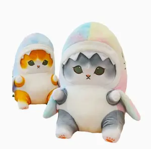 Cute Shark Cat Plush Toy, Cat Doll Keychain, Popular Japanese Cartoon Shark Cat Doll, Exchangeable Pillow