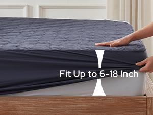 【BEDLORE】Big Copper Coin Pattern Waterproof Mattress Cover with Fitted Sheet, Soft & Breathable Non-Slip Design, Deep Pocket Fit for Bedroom & Home Use
