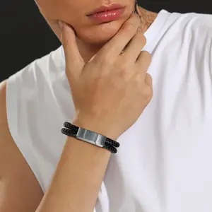 FaithHeart Layered Bracelet with Stainless Steel Clasp Leather Cuff Bracelet