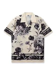 Printed Blouse, Floral Pattern, Vintage Classic, Artistic Shirt, Vacation Shirt, Casual Fashion, Short Sleeve, Hawaiian Style, Casual Summer Style