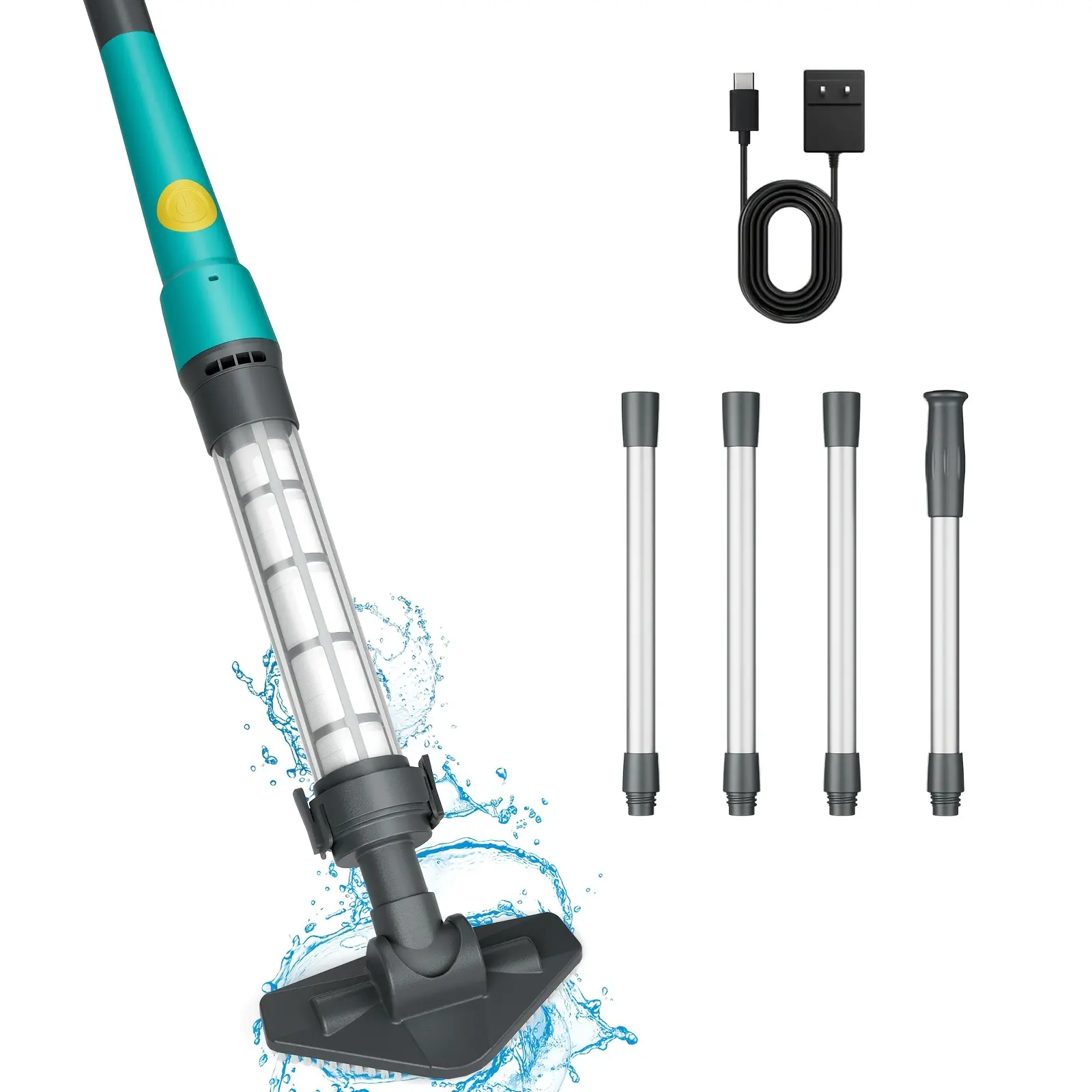 Handheld Pool Vacuum Cleaner, Rechargeable Cordless Pool Cleaner With Up To 60 Minutes Of Runtime. Features Powerful Suction For Deep Cleaning, Ideal For Above-Ground And In-Ground Pools, Hot Tubs, And Spas. IPX8 Waterproof Design.