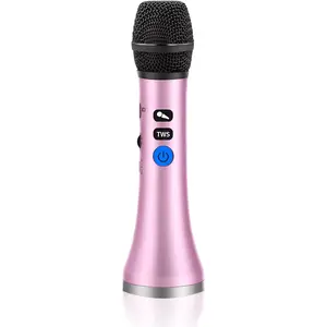YOFITS Wireless Bluetooth Microphone 20W with Rechargeable Battery Dual Mic Connectivity,One-Click Vocal Reduction for Karaoke Audio  Portable Compact