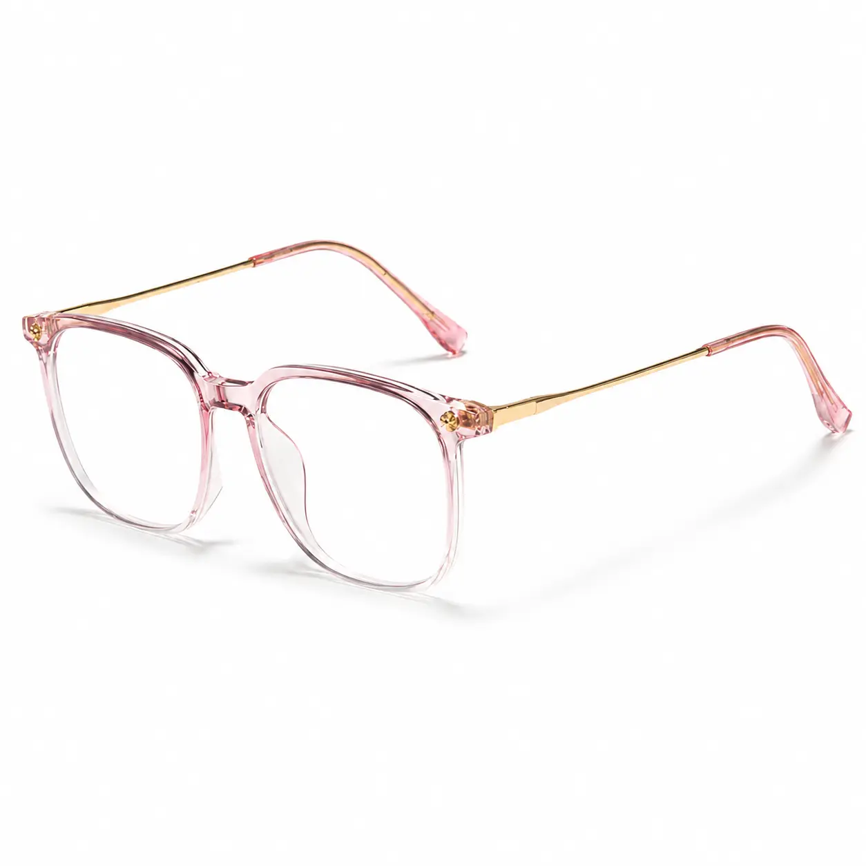 Lyrasses 2.0 Upgraded Version Pink Square Glasses, New Color Options Available, Blue Light Blocking Lenses, Ultra Lightweight TR90 Unisex Fashion Frames, Trendy Everyday Eyeglasses for Women & Men, Premium Eyewear, Perfect Gift