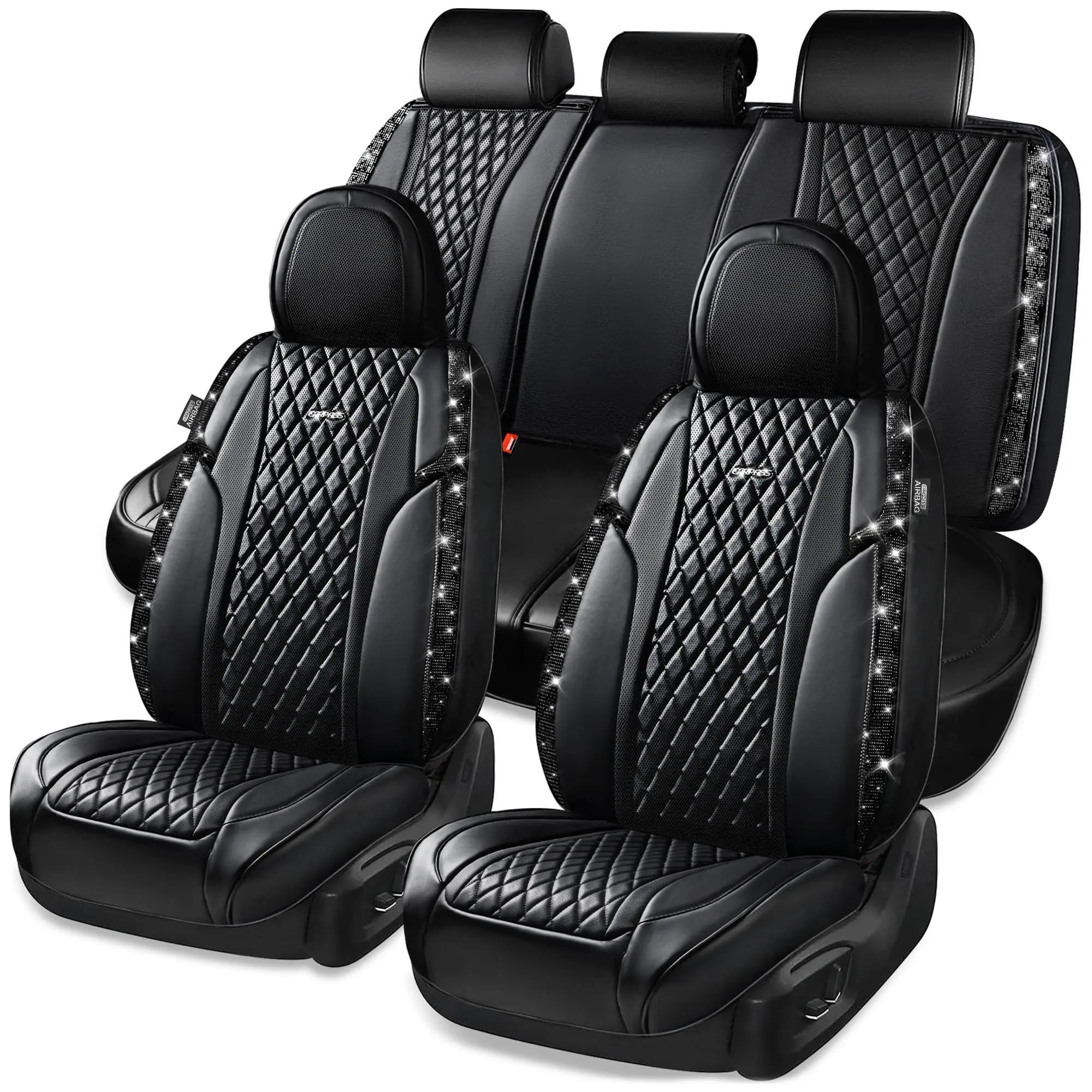 Black Diamond- Full Set Car Seat Cushion