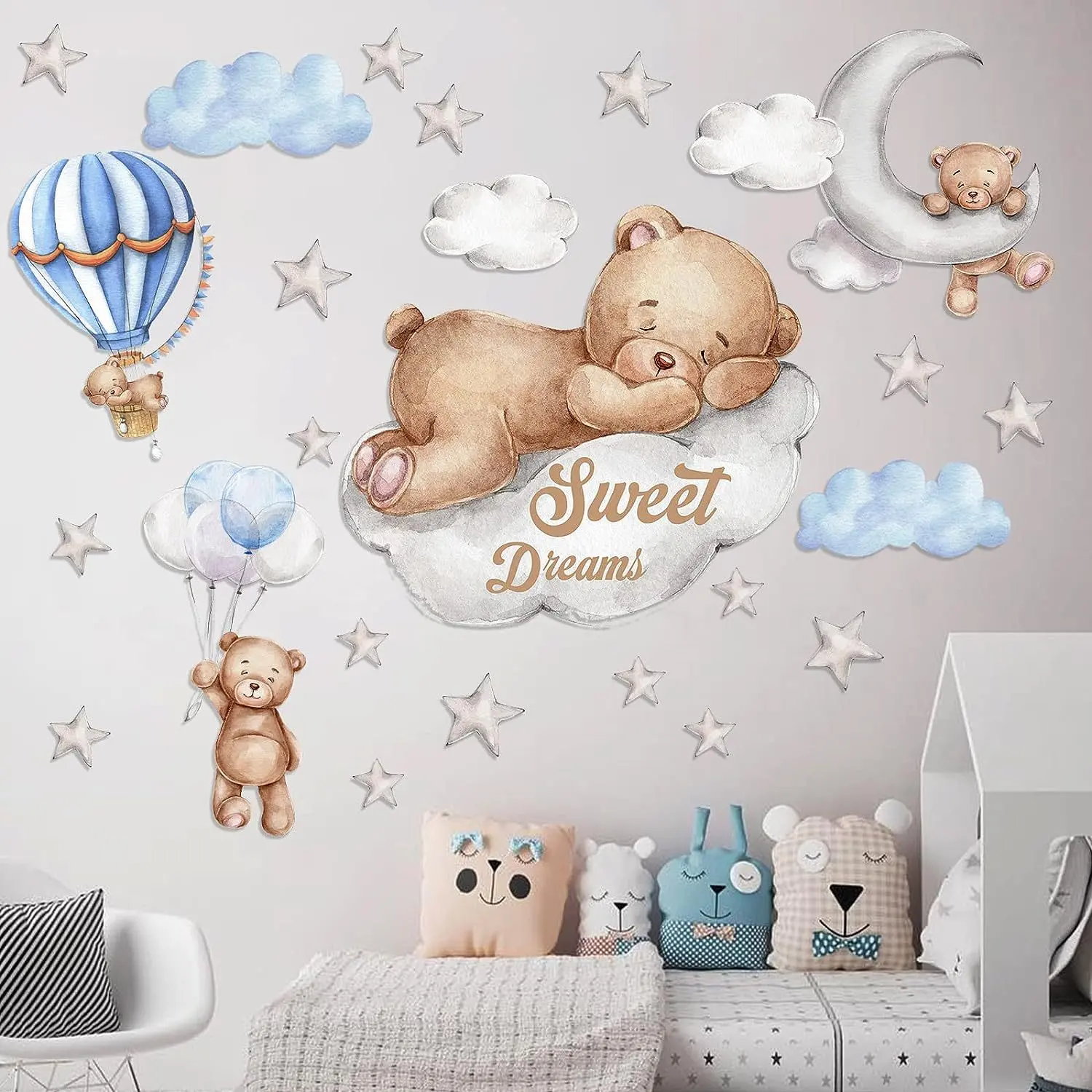 Sweet Dream Wall Decals Wall Sticker for bedroom, Playroom, Daycare, Nursery, Playroom, Classroom, School, Refrigerator Stickers Window stickers, Decorative Stickers, Interior Stickers, Wall Stickers Decorations, DIY Home Decoration(Waterproof)