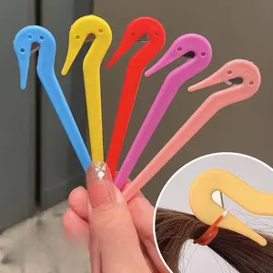 5pcs Portable Hair Band Cutter, Disposable Elastic Hair Tie Hook, Gentle Hairband Removal Tool, Damage-Free Ponytail Cutter, Assorted Colors, Daily Use