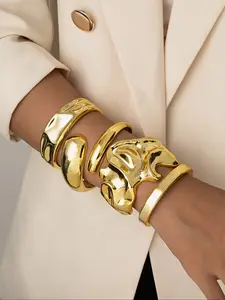 Luxury Fashion Resin Bracelet Set, Stackable Bracelets for Women, Lightweight Open Bangles Jewelry for Daily Wear & Parties