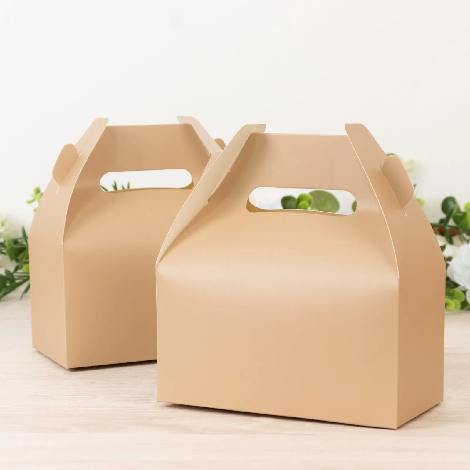 25-Pack Matte Nude Candy Gift Tote Gable Boxes (6"x3.5"x7") - Birthday Gift & Wrapping Solutions for Party Favors, Birthday Gift Box, Wrapping Box