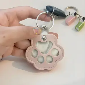 Pet Hair Storage Keychain Creative Dog Paw Photo Cat Pet Hair Bag Memorial Keepsake Car Key Chain Holder, Cute Gift Idea, Trendy Cute Keychain