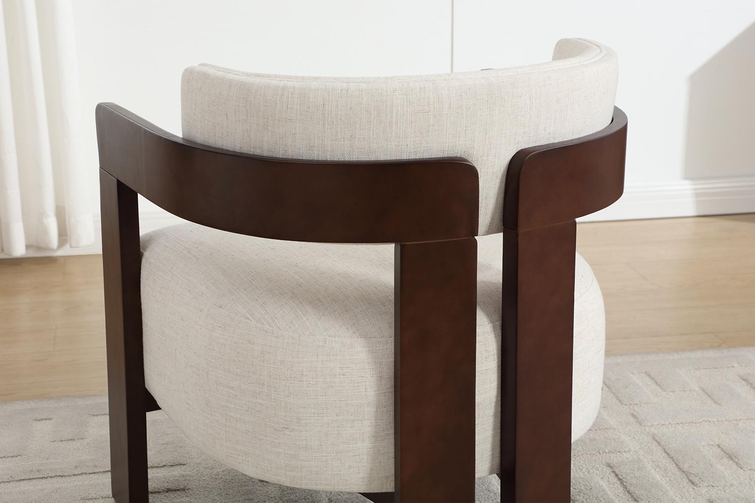 [BackToSchool]DAYALANE Vintage Lounge Chair with Upholstered Comfort For Living Room Beige Linen Mid Century Accent Chair Home Leisure Chair Fabric Upholstered Chair