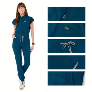 Jumpsuit with Tuck-In for Women Stretchy Scrubs Women's Jogger Scrub Set in Regular Jogger Scrubs