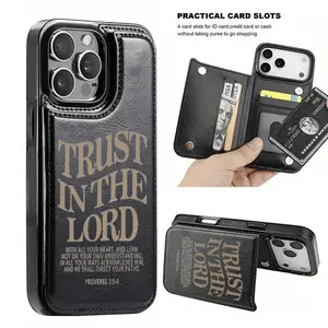 Elegant and stylish religious-themed Bible-themed shockproof leather card holder phone case,for iPhone 17 Pro Max Phone Case 17 Air 16 15 Plus 14 13 12 , Samsung Galaxy S25 ULTRA FE Plus S22 S23 FE S24 Plus