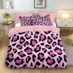 3-Piece Duvet Cover Set, Leopard Print, Colorful Theme, Thanksgiving Bedding Series, Bright Patterns, Decorate Bedroom, Living Room, Dormitory