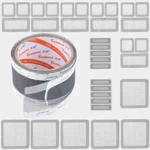 Grey Ventilate Window Screen Repair Tape Weep Hole Patch Mesh Sun Resistant Net Mend Kit Self Adhesive Water Resistant Air Through Breathable