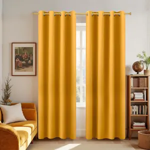KOUFALL Yellow Mid Century Modern Curtains,Blackout Grommet Vintage Boho 50s 60s 70s Retro Curtains for Living Room Bedroom 84 Inches Long 2 Panels Set Light Sunflower